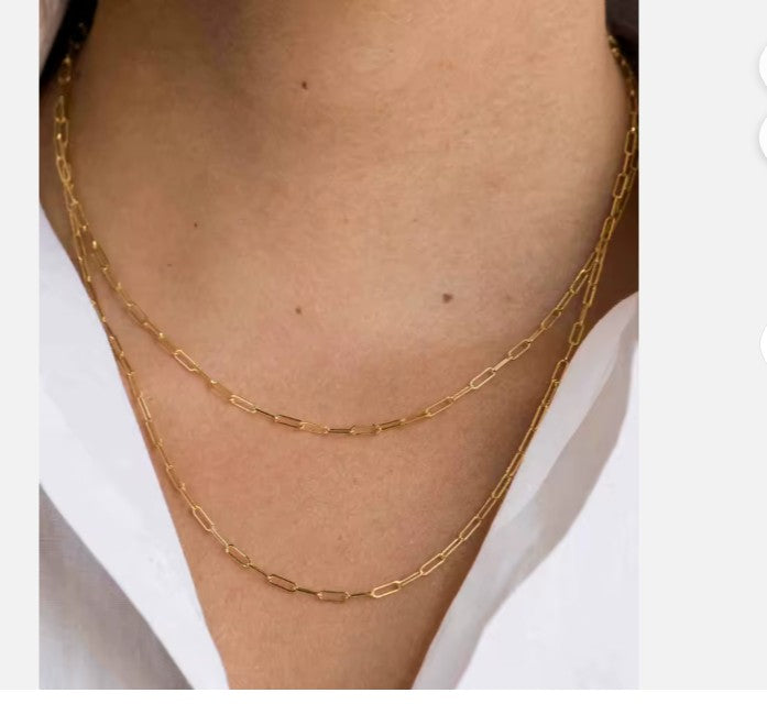 18k gold plated Truemans paperclip necklace